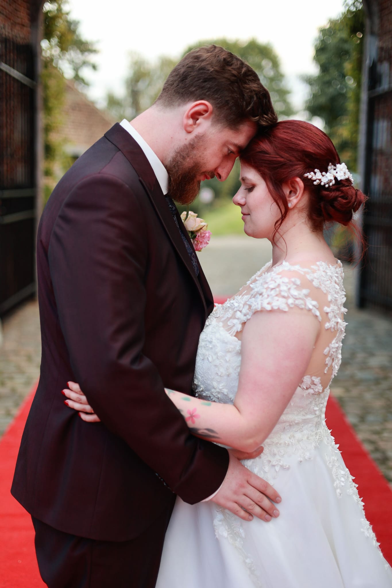 Couple on romantic bridge